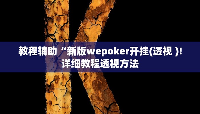 教程辅助“新版wepoker开挂(透视 )!详细教程透视方法