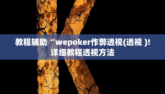 教程辅助“wepoker作弊透视(透视 )!详细教程透视方法