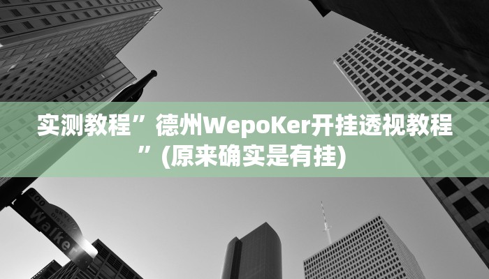 实测教程”德州WepoKer开挂透视教程”(原来确实是有挂) 