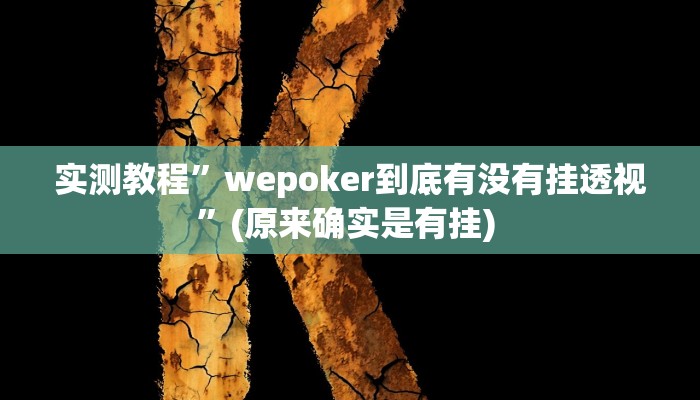 实测教程”WePokerplus德州透视挂”(原来确实是有挂) 