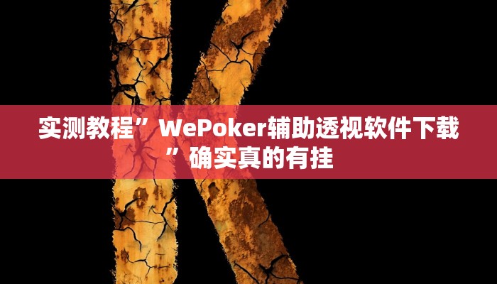 实测教程”WePoker辅助透视软件下载”确实真的有挂