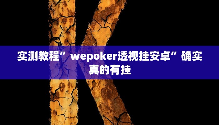 实测教程”wepoker透视挂安卓”确实真的有挂
