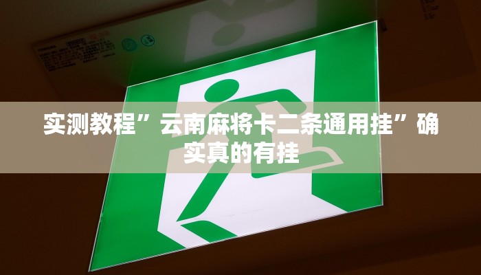 实测教程”云南麻将卡二条通用挂”确实真的有挂