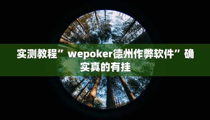 实测教程”wepoker德州作弊软件”确实真的有挂