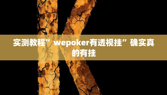 实测教程”wepoker有透视挂”确实真的有挂