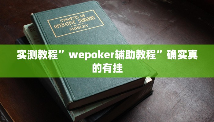 实测教程”wepoker辅助教程”确实真的有挂