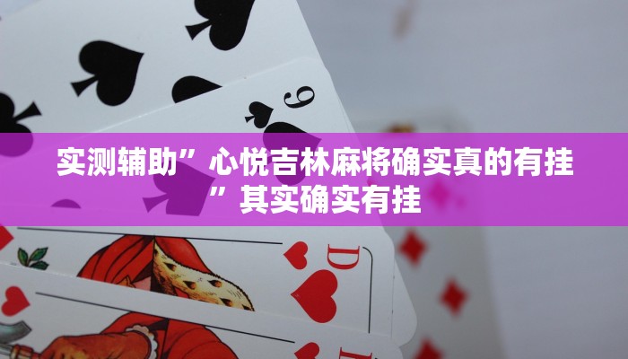 实测辅助”心悦吉林麻将确实真的有挂”其实确实有挂